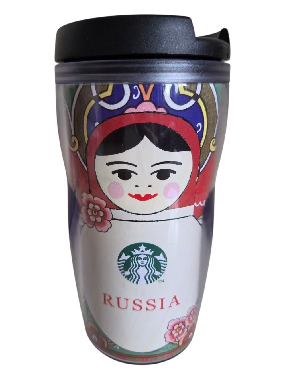 starbucks russia matryoshka nesting doll travel tumbler mug 2011 collector 12ozs